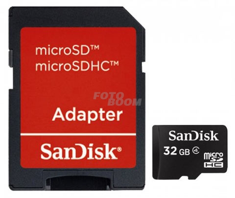 Secure Digital MicroSD 32GB Clase 4 + Adaptador