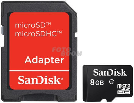 Secure Digital MicroSD 8GB Clase 4 + Adaptador