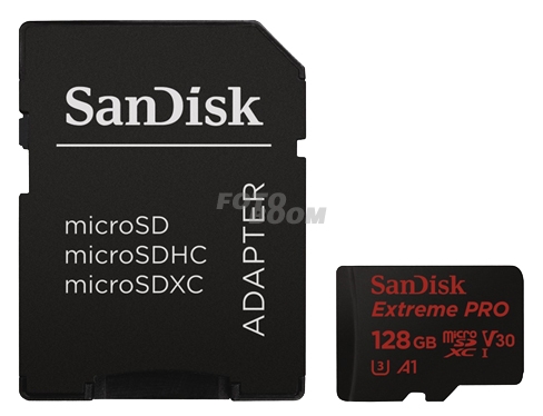 Micro SDXC EXTREME PRO 128Gb V30 100Mb/s + Adaptador