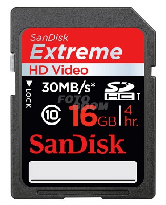 EXTREME SDHC UHS-1 HD Video 30Mb/s 16GB