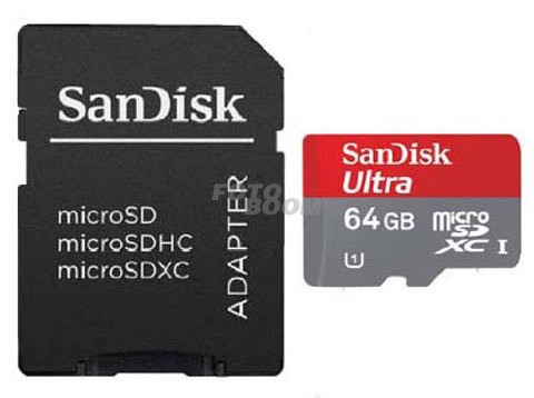 Ultra Micro SD 64GB Clase 10 + Adaptador