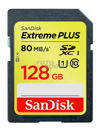 Secure Digital EXTREME Plus SDXC 128GB 80Mb/s UHS-1
