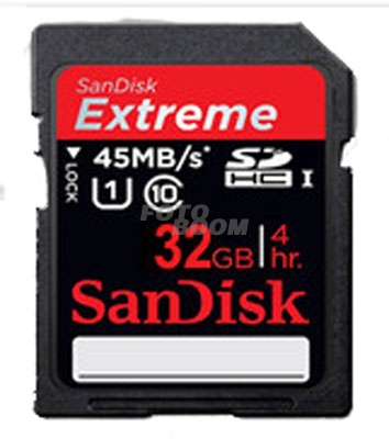 EXTREME SDHC UHS-1 HD Video 45Mb/s 32GB