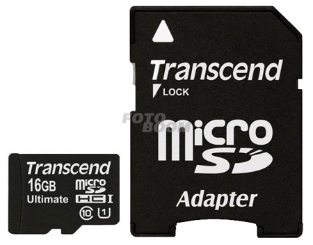 MicroSD SDHC 16Gb Clase 10 UHS-I 600X + Adaptador