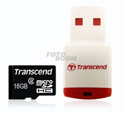 MicroSD SDHC 16GB +Lector USB / Clase 2