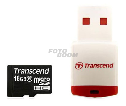 MicroSD SDHC 16GB +Lector USB / Clase 6