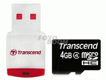 MicroSD SDHC 4GB Clase 4 + Lector USB