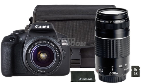 Canon EOS 250D Negra + EF-S 18-55 mm DC + SD 16 Gb+ Funda SB130