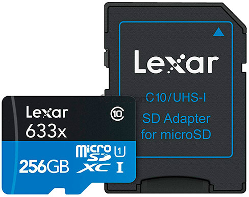 Micro SDXC 256Gb 95Mb/s + Adaptador SD