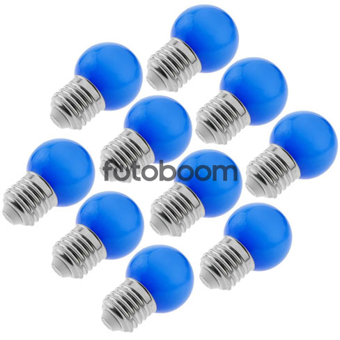 10x LED G45 E27 230 VAC 1.5W (Azul)