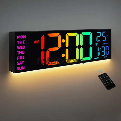 Reloj Digital Negro de pared 16.2