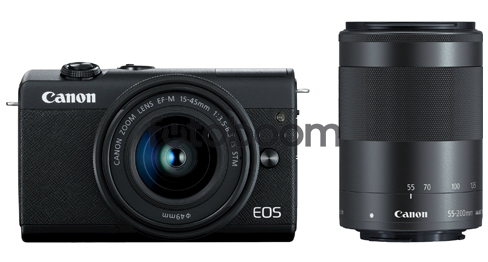 EOS M200 Negra + 15-45mm f/3,5-6,3 IS STM + 55-200mm f/4,5-6,3 IS STM