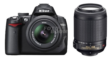 D5000 + 18-55mm f/4-5.6 AF-S DX VR + 55-200mm f/4-5.6 VR + Bolsa + 4Gb Nikon