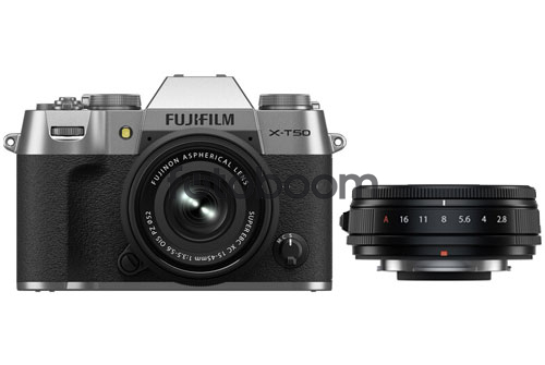 X-T50 Plata + 15-45mm f/3.5-5.6 XC OIS PZ + 23mm f/2.8 R WR XF Negro + 100E PROMO FUJI
