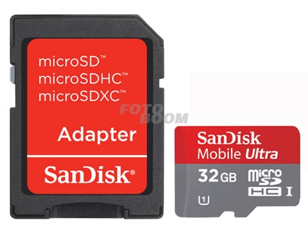 Mobile Ultra MicroSD 32GB HC Clase 10 + Adaptador