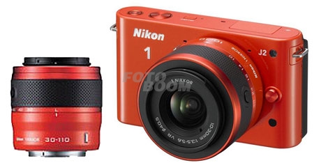 J2 Nikon1 Naranja + 10-30mm VR + 30-110mm VR