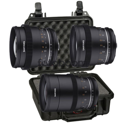 Kit 3 lentes 35mm/50mm/85mm VDSLR MK2 Nikon F + Peli 1400 Foam