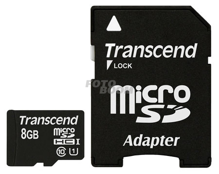 MicroSD SDHC 8Gb Clase 10 UHS-I 300X + Adaptador
