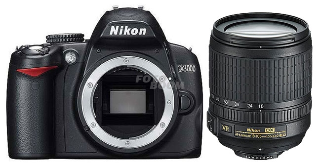D3000 + 18-105mm f/3.5-5.6G ED VR + Libro + Mochila + 2x2Gb SD Nikon